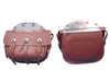 V-Twin - 48-3144 - Brown Leather Replica Saddlebag Set