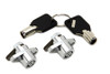 V-Twin - 49-0729 - Chrome Saddlebag Lock and Key Kit - Fits 1993-2013 Harley-Davidson FLT, FLHT