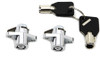 V-Twin - 49-0729 - Chrome Saddlebag Lock and Key Kit - Fits 1993-2013 Harley-Davidson FLT, FLHT
