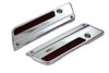 V-Twin - 49-0867 - Wyatt Gatling Saddlebag Face Plate with Red Reflector Set - Fits 1993-2013 Harley-Davidson FLT