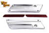 V-Twin - 49-0867 - Wyatt Gatling Saddlebag Face Plate with Red Reflector Set - Fits 1993-2013 Harley-Davidson FLT