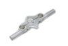 V-Twin - 49-0955 - Spring Fork Offset Top Tree with Ears Satin Nickel Finish