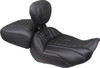 MUSTANG - 08012161 - Deluxe Touring Solo Seat - w/ Backrest - Mandarin Orange Stitch - FLT/FLH '23-'25