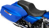 Drag Specialties Seats - Black Double Diamond Stitch Vinyl/Solar Leather Forward Position Freedom Seat fits '23-'25 FLH/FLT Models