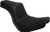 Slyfox - Black Logo Double Diamond High Noon Seat fits '18-'25 FXLR/​FXLRS/​FXLRST, '18-'21 FLSB Models - Black Stitch