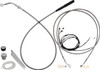 FAT BAGGERS INC. - 06621334 - EZ Install Kit - 16" Handlebars - Upper Clutch - Full Length - Braided Stainless Steel/Chrome