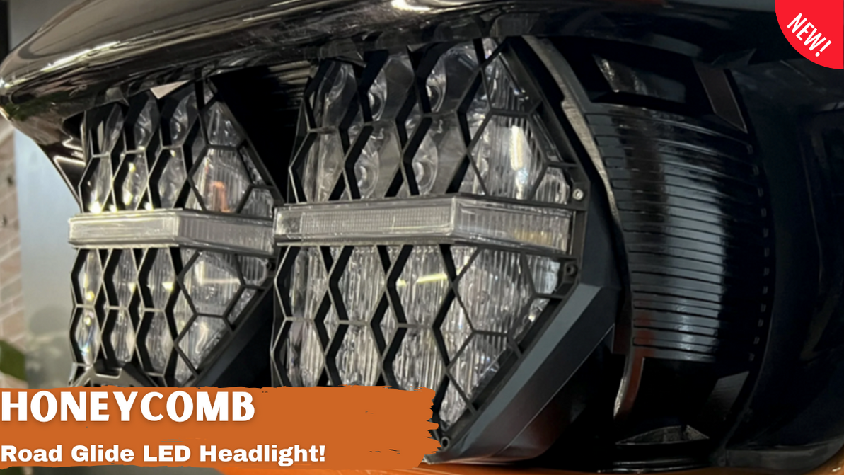 Light Up the Road: New Honey Comb Dual LED Headlight for Harley-Davidson Road Glide Models