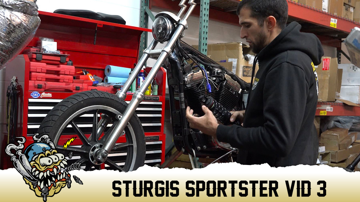 Sturgis Sportster Part 3, Progressive 490 14" Shock Install