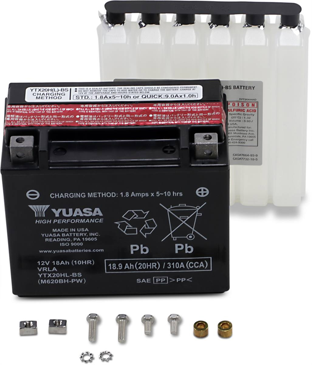 Yuasa - YTX20HLBSPW - AGM Battery - YTX20HL-BS-PW .93 L