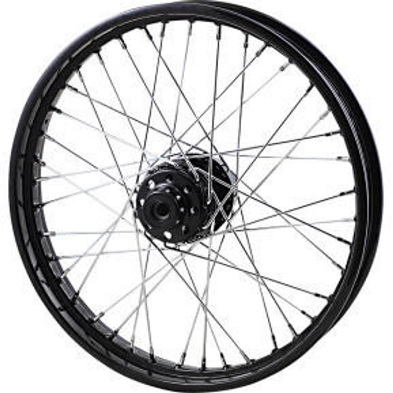 Drag Specialties - Gloss Black Laced Front Wheel fits '97-'99 Softail &  Dyna Wide Glide (Single Disc) Models Repl. OEM #43671-84A - 21