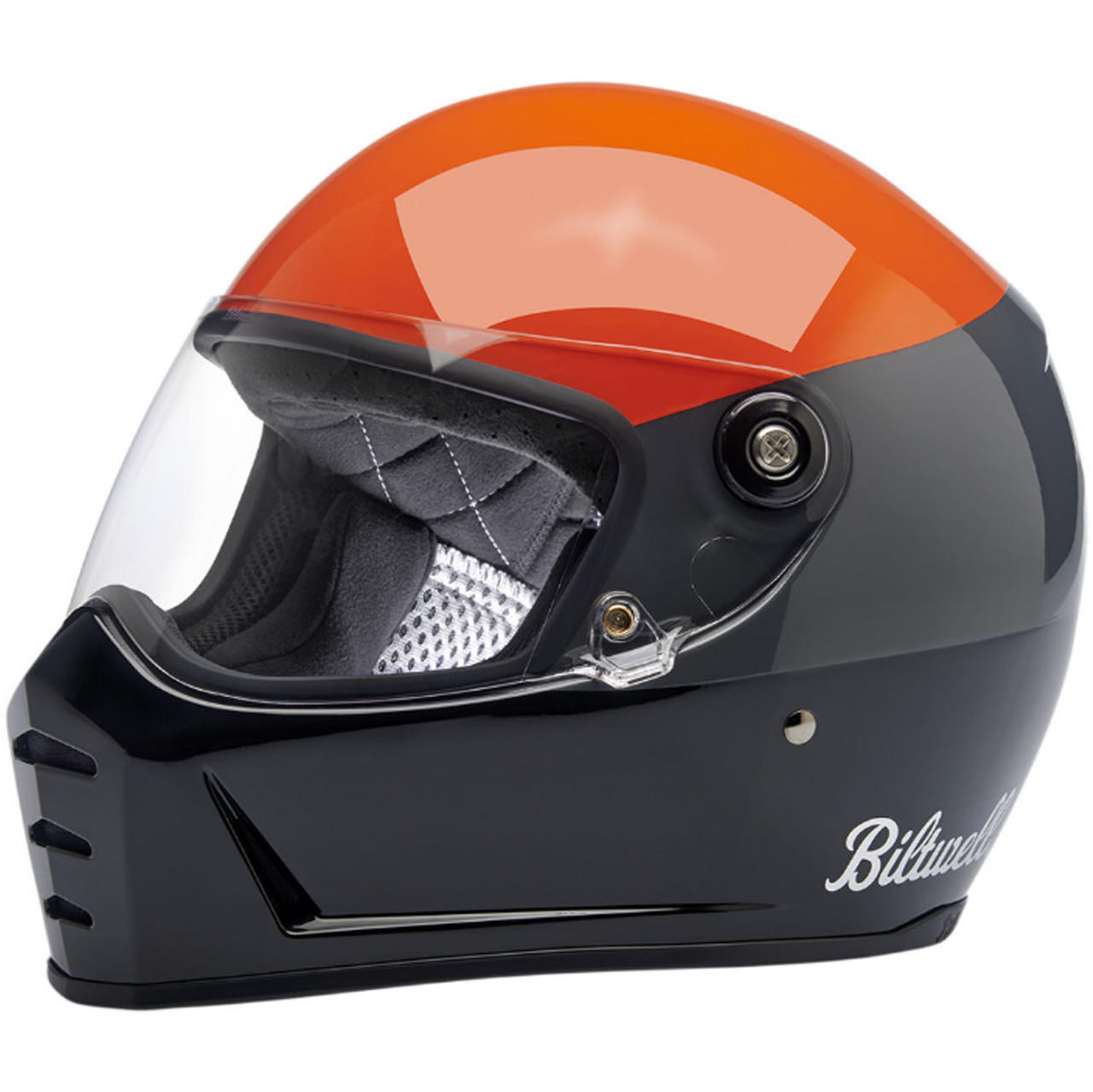Biltwell Lane Splitter Helmet Orange, Gray & Black