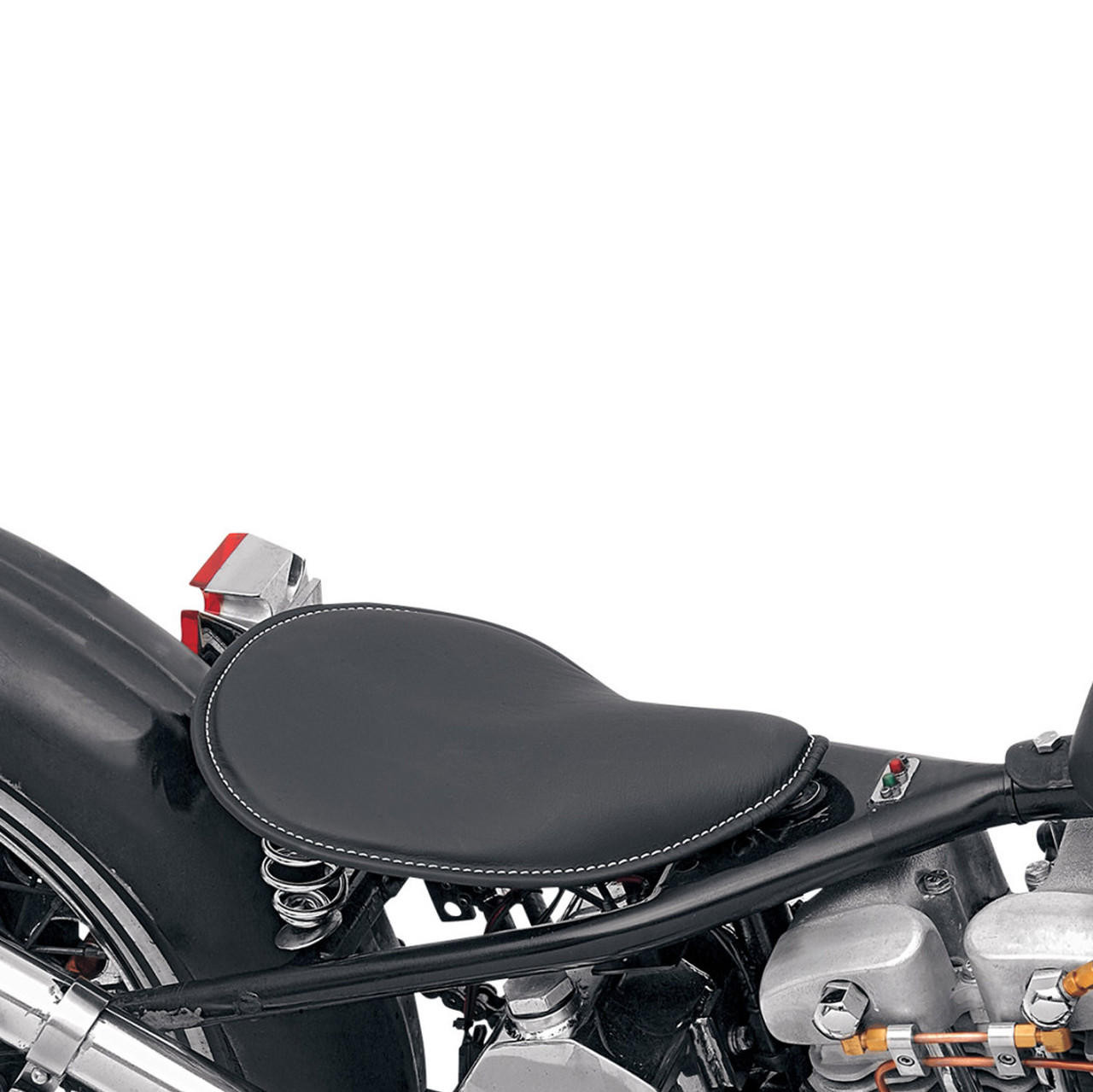 Drag Specialties Black Leather Small Low-Profile Spring Solo Seat