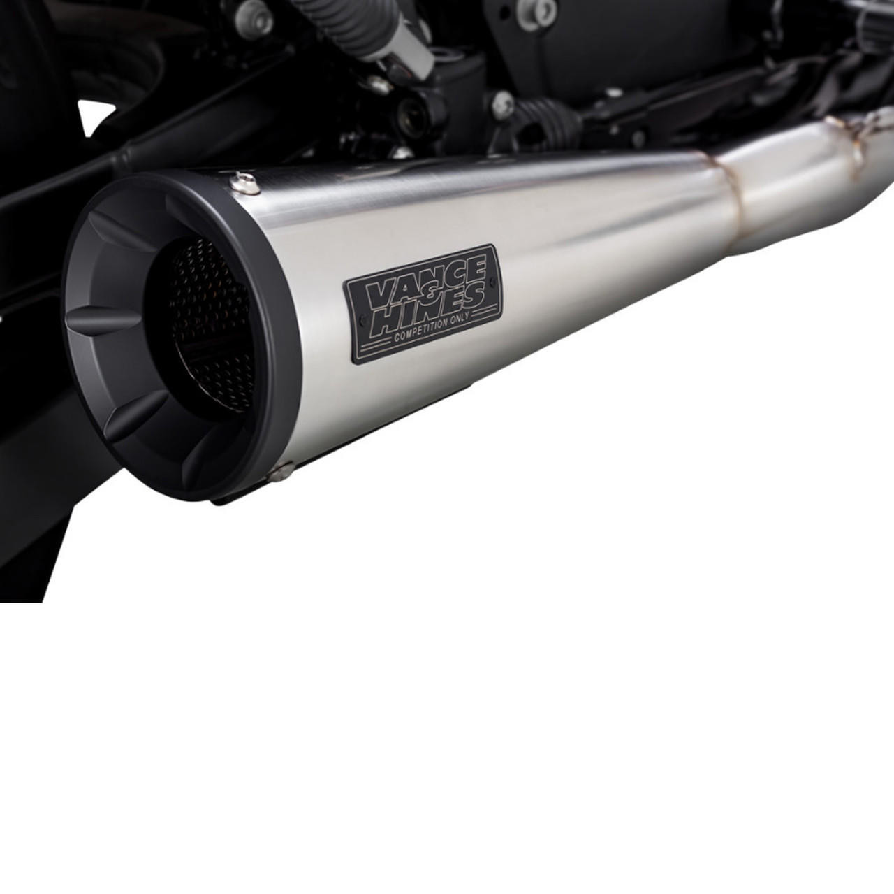 Vance and Hines - Brushed Stainless Steel 2-Into-1 Upsweep Exhaust System  fits '14 & Up Sportster Models