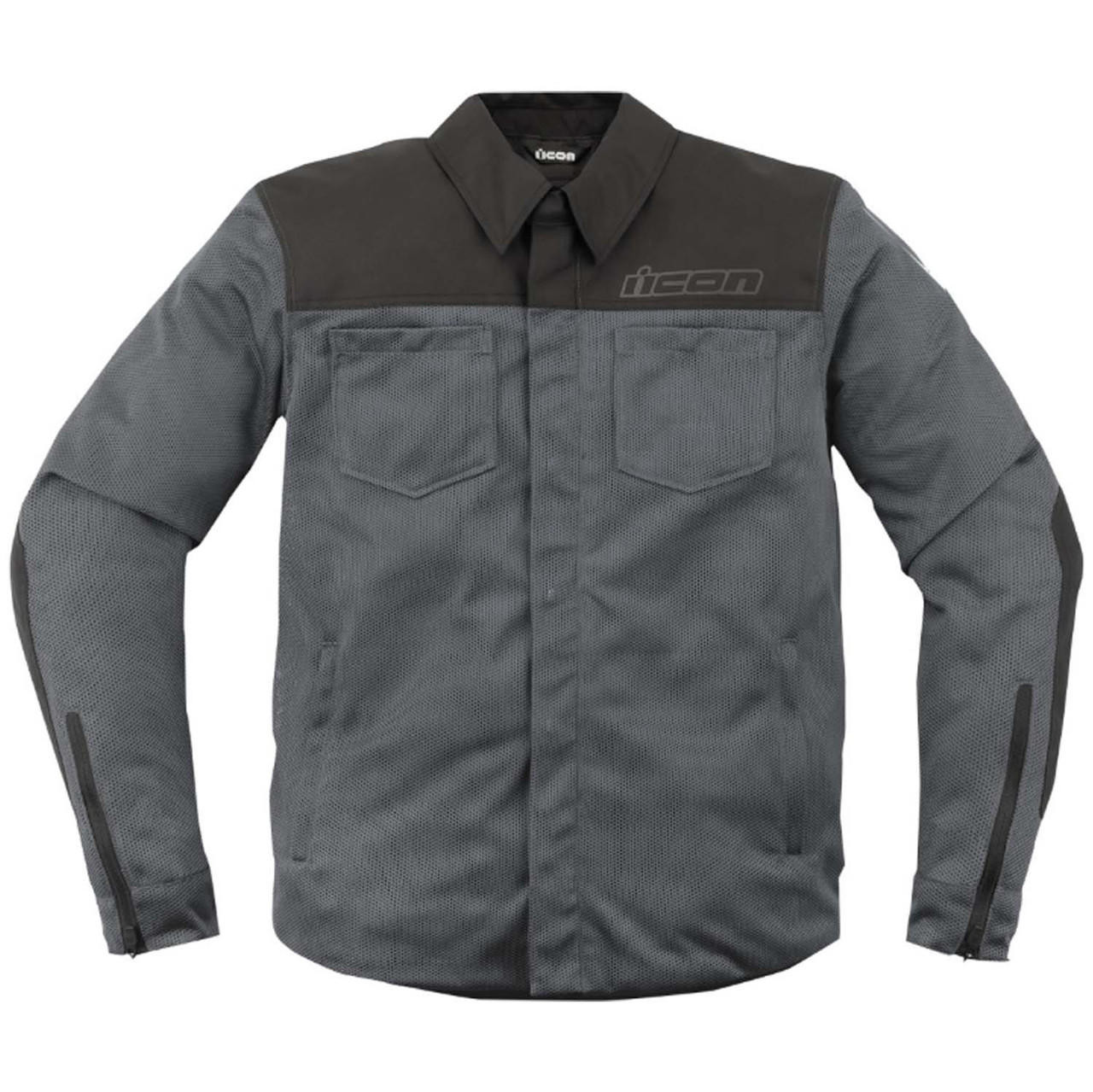 ICON メッシュジャケット M ブラック/グレー Icon Upstate Mesh CE Jacket Grey