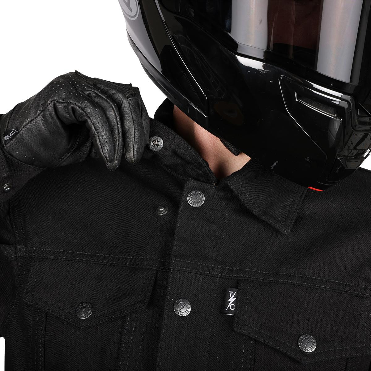 Thrashin Supply Co. - Highway v2 Denim Riding Jacket -Black