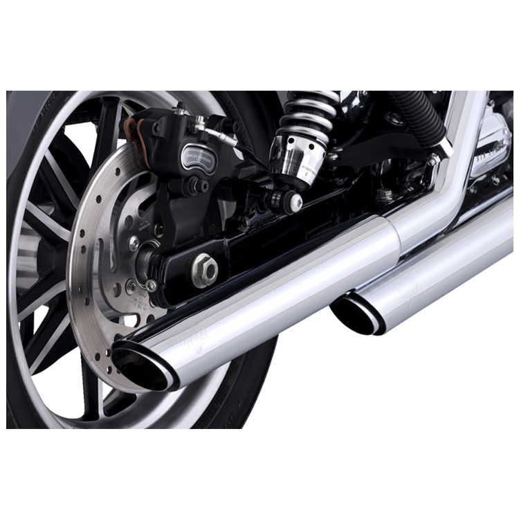 Vance Hines 3 Twin Slash Slip On Muffler fits 91 17 Dyna Models Chrome