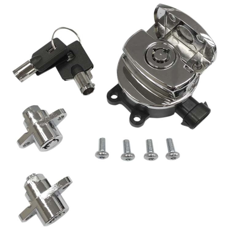 Drag Specialties - Side Hinge Ignition Switch with Saddlebag Lock
