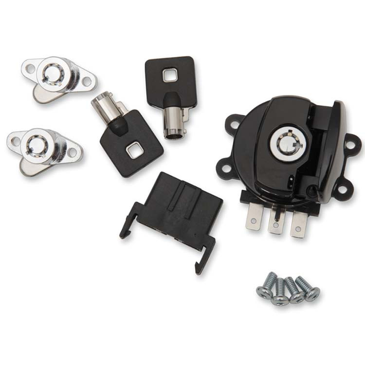 Drag Specialties Side Hinge Ignition Switch with Saddlebag Lock