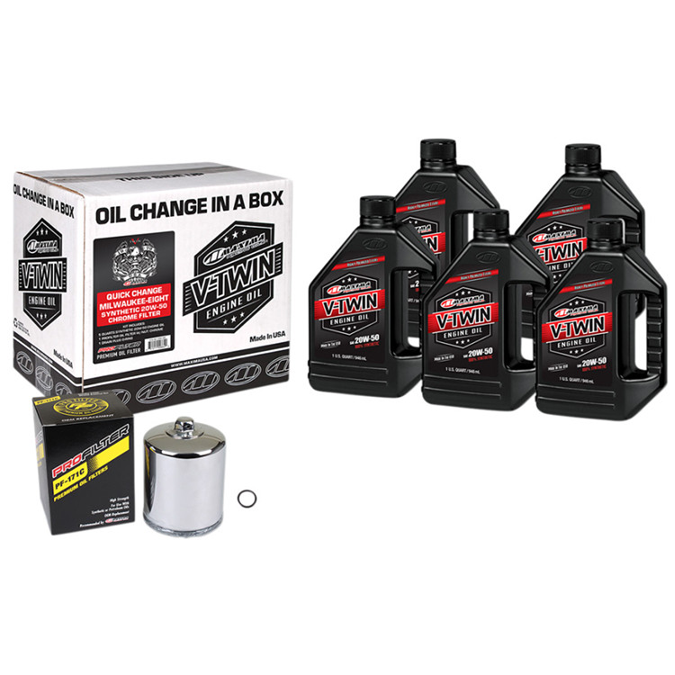 Maxima - Quick Change Synthetic 20W-50 Oil Change Kit fits Harley