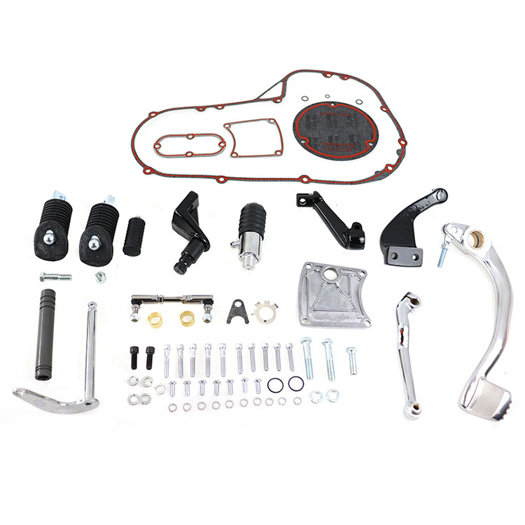 V-Twin Mid Control Kit Black W/ Gaskets & Footpegs fits '87-'93