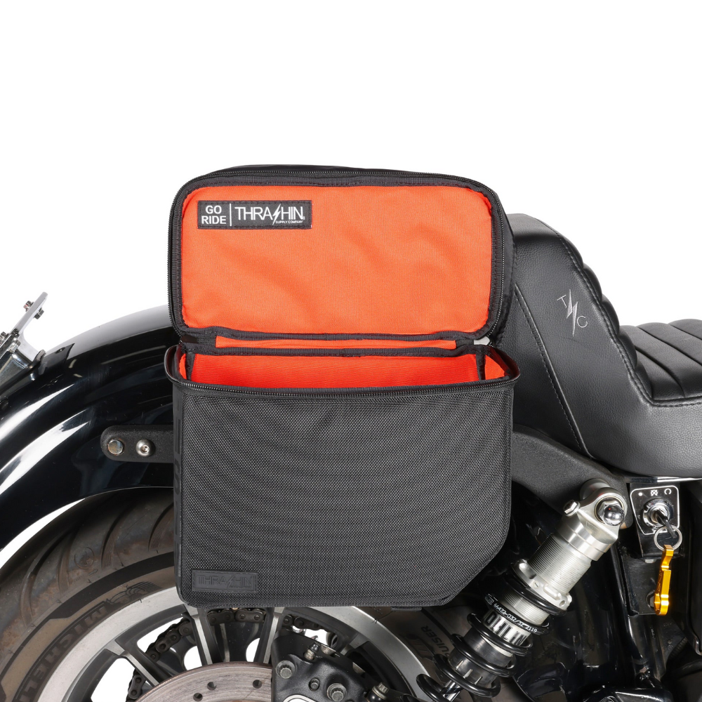 Sacoches Moto THRASHIN 10 Litres – Nylon Balistique 1680D, Intérieur Haute Visibilité, Fixation Molle Universelle - 5