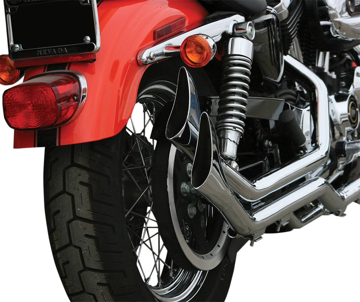 PAUGHCO パウコ SIDE BY SIDE マフラー Paughco - 7194SBS - Side by Side Upsweep Exhaust System - Chrome