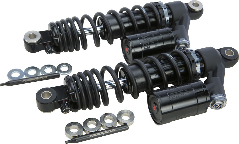 Racing Bros - Remote Reservoir Rear Shocks fits '91-'16 Sportster