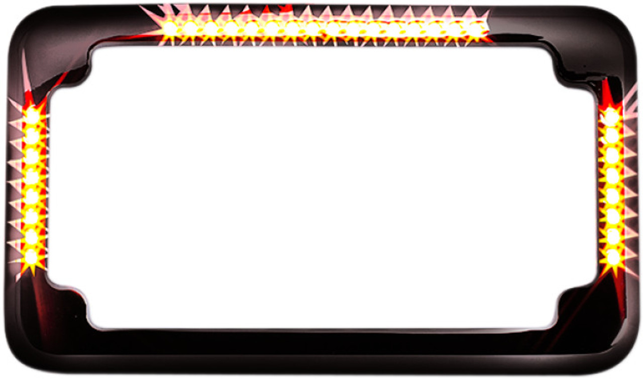 Cycle Visions - Slick Signals License Plate Frames - Black or Chrome