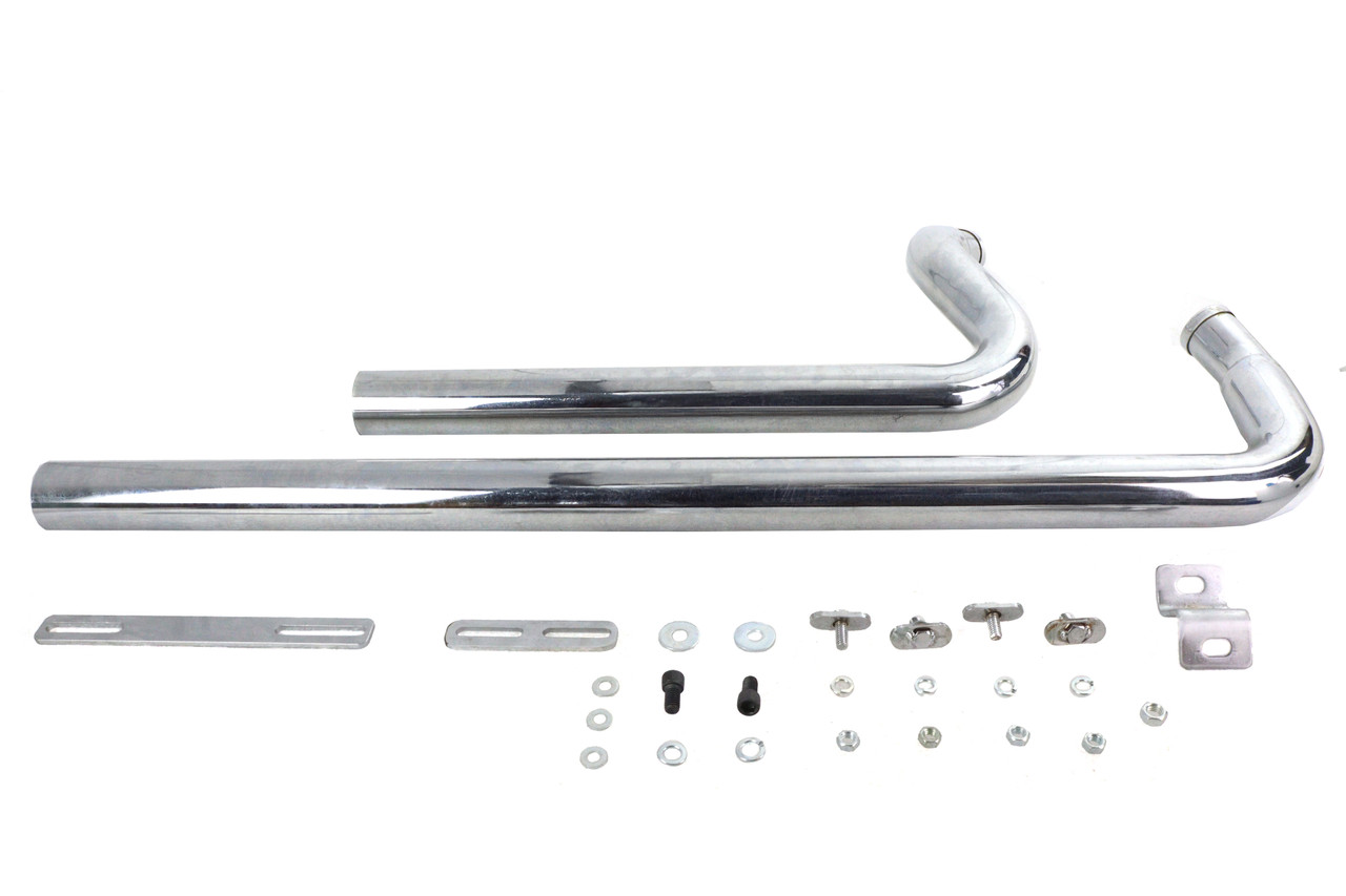 V-Twin - 30-8113 - Exhaust Drag Pipe Set Chrome Shotgun Style