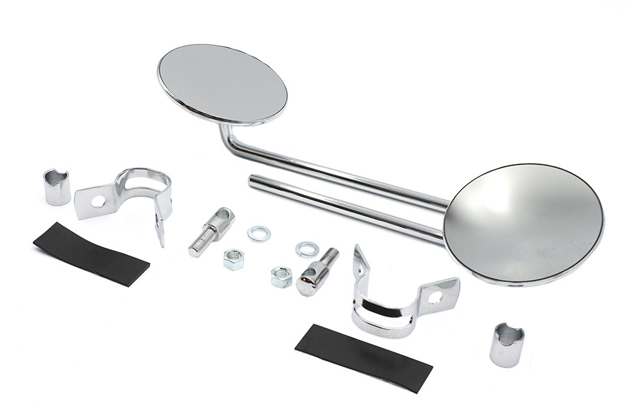 34-0995 クロームラウンド4-1/4インチミラー2個セット V-Twin - 34-0995 - Round Mirror Set Chrome
