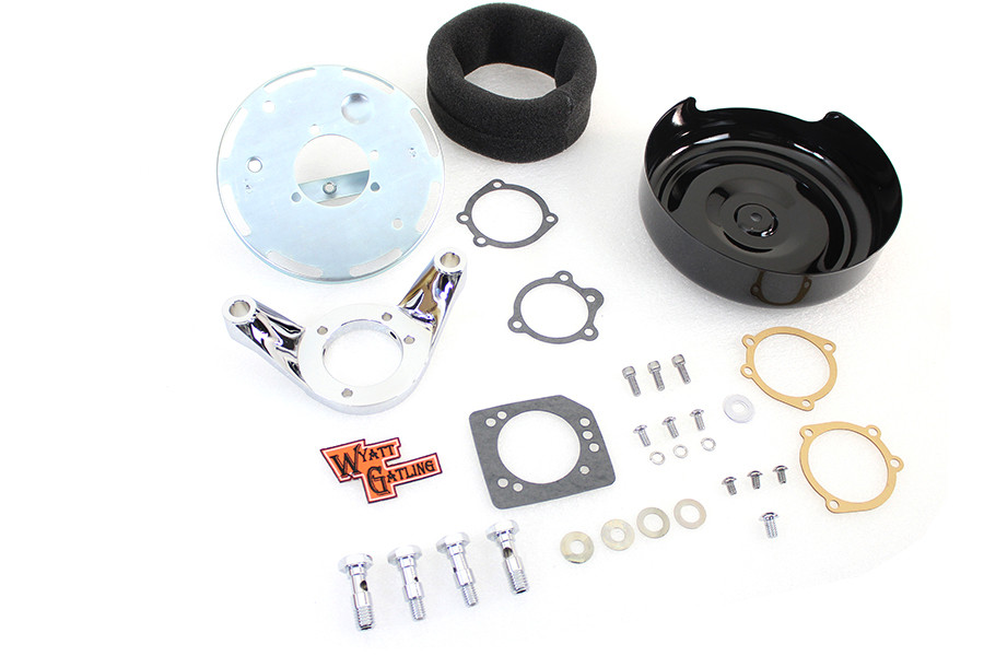 V-Twin - 34-1660 - 8 inch Round Air Cleaner Assembly Black