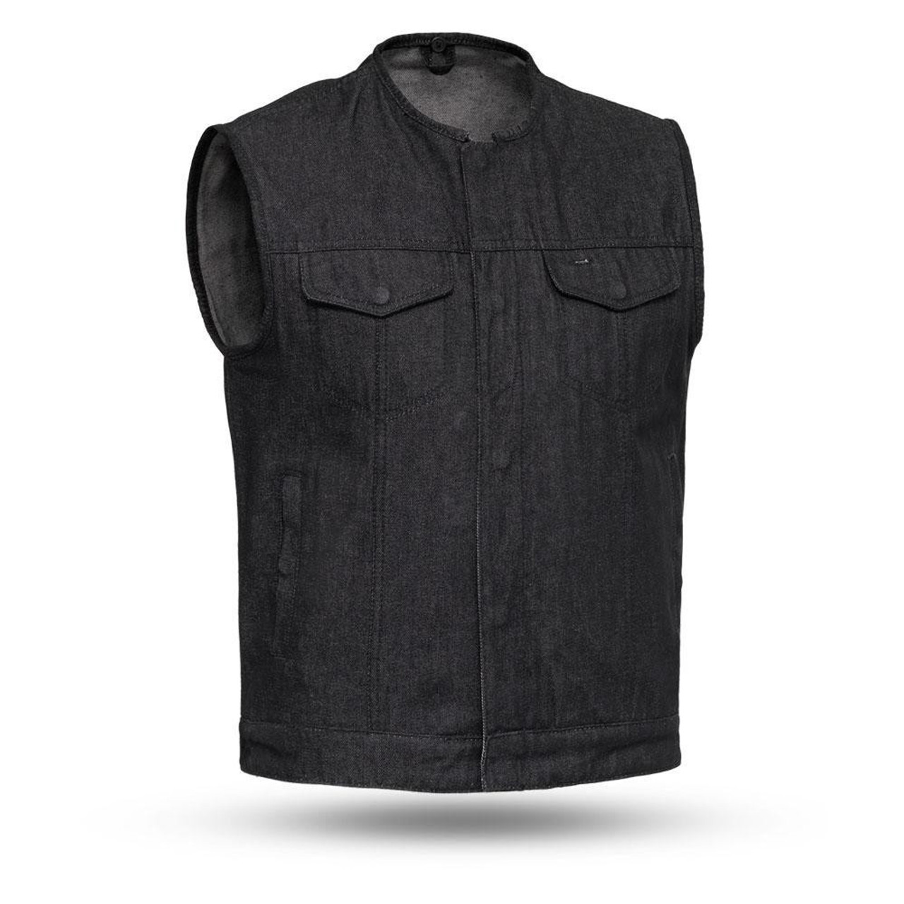 Harley Davidson Men's Black Denim Whiplash Vest Jacket 97531-23VM