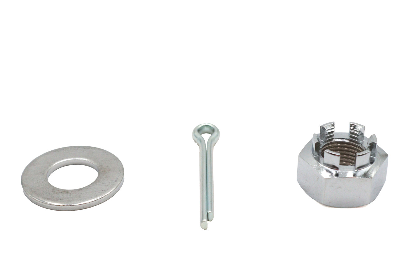 V-Twin - 37-9032 - Chrome Axle Nut Kit Castle Style 5/8 - 18 UNF