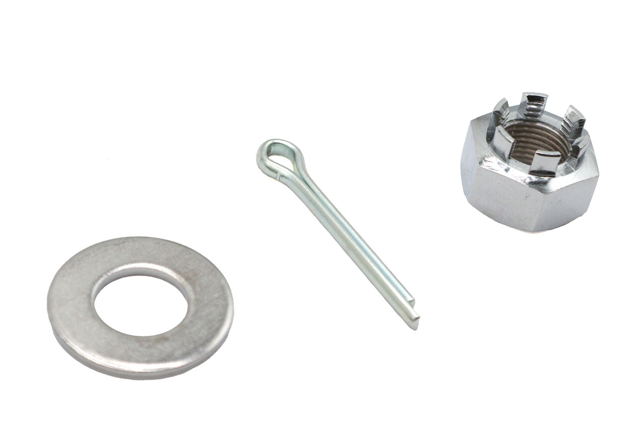 V-Twin - 37-9032 - Chrome Axle Nut Kit Castle Style 5/8 - 18 UNF