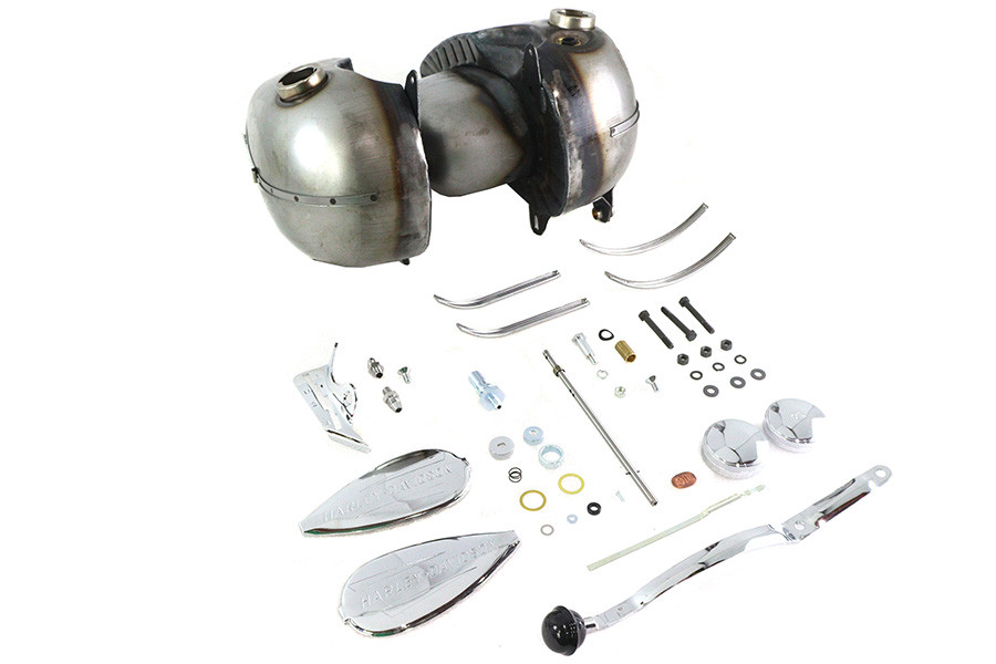 V-Twin - 38-1286 - 45 WL Gas and Oil Tank Set - Fits 1940-1946