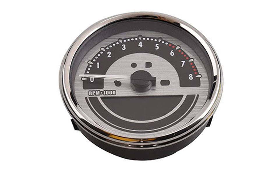 V-Twin - 39-0011 - 5 inch Electronic Speedometer Assembly Silver