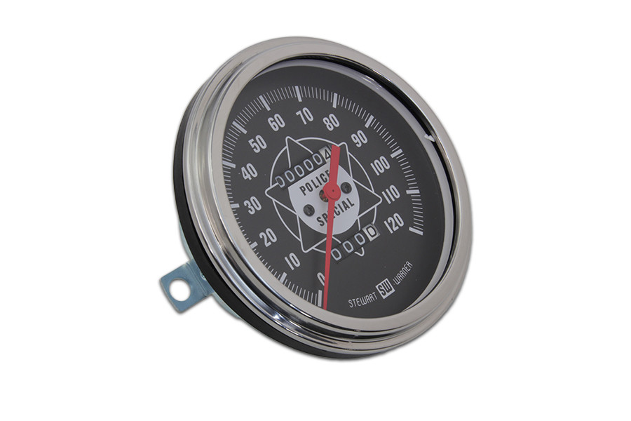 V-Twin - 39-0671 - Police Speedometer With Red Needle - Fits 1968