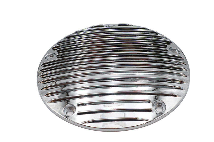 V-Twin - 42-1825 - Finned Derby Cover Chrome - Fits 1999-2018
