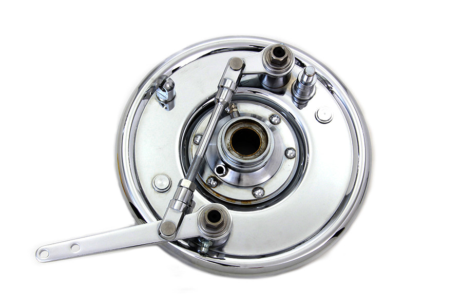 V-Twin - 49-0852 - Dual Cam Brake Backing Plate Assembly Chrome