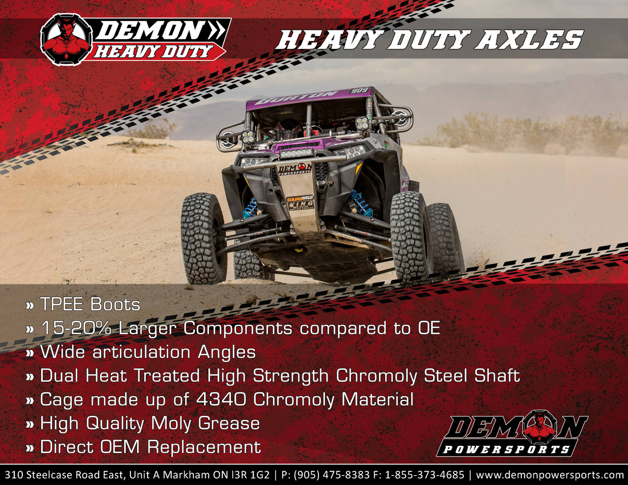 Demon - 02141268 - Axle - Complete - Heavy-Duty - Front Left