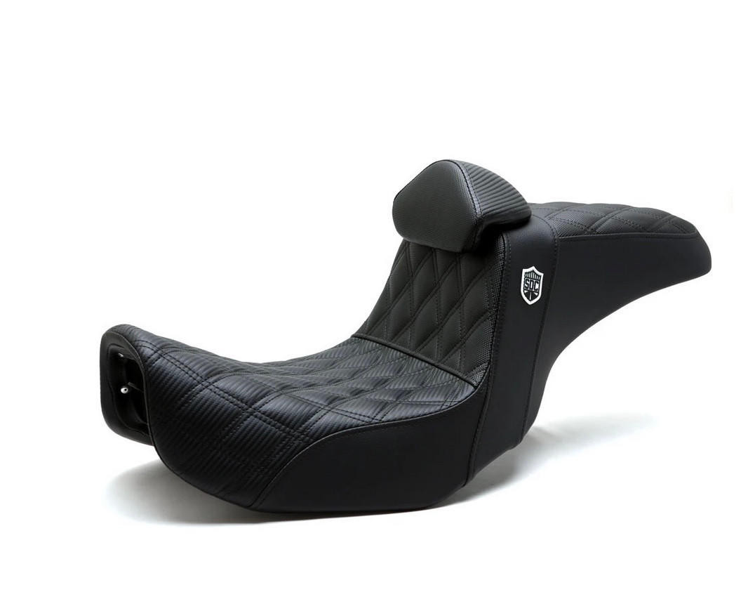 SADDLEMAN×SDC FXLRSステップアップシート Saddlemen x San Diego Customs Step Up Seat Gripper/ Backrest fits