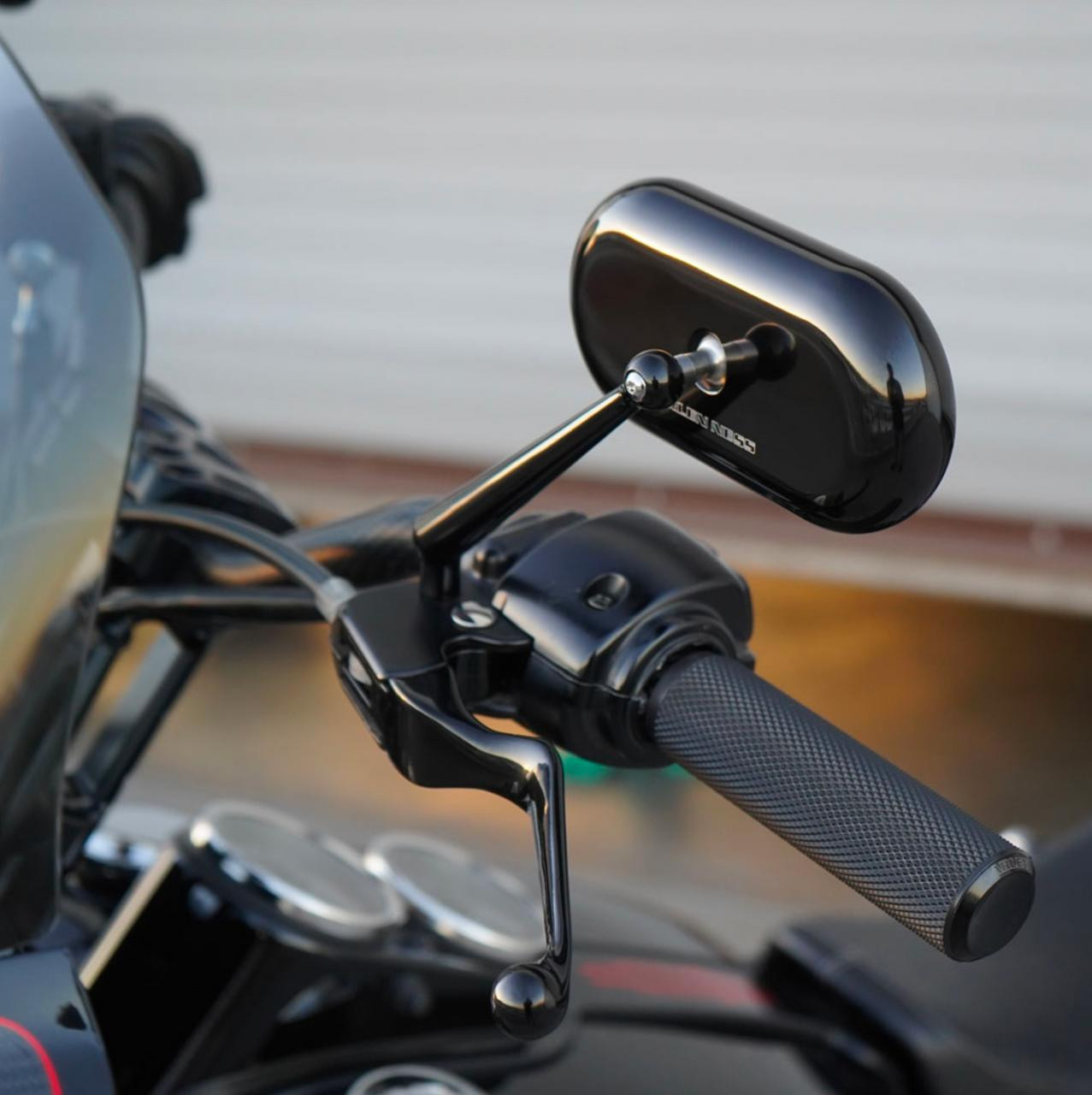Arlen Ness Forged Oval Harley Mirror Side View
