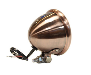 Motorcycle Supply Co. - Copper 4.5" Headlight - Yellow Lens