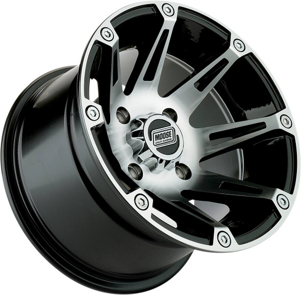 Moose Offroad - 02300440 - Wheel - 387X - Front - Machined Black - 12x7 - 4/136 - 4+3