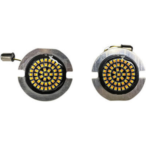  Custom Dynamics - Genesis Solid Amber/White Turn Signals fits US Models W/ Front 1157 Dual Contact Bases 