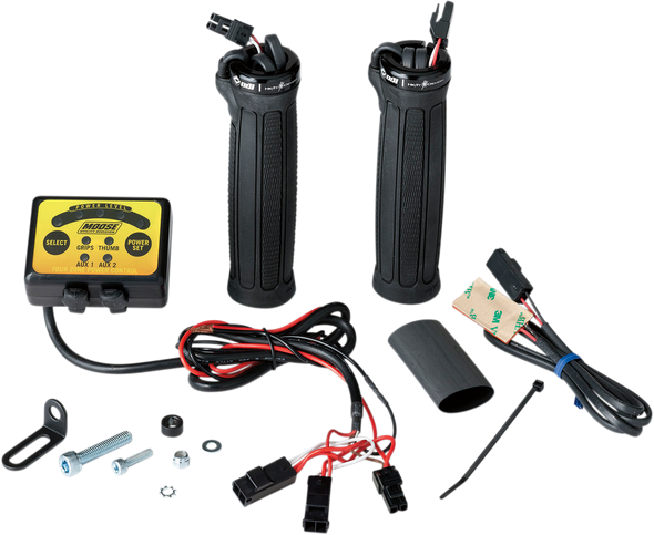 Moose Offroad - 06310155 - Clamp-On Quad Zone Heated Grip Kit for ATVs