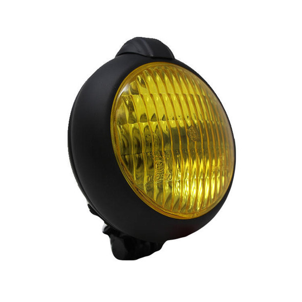 Motorcycle Supply Co. - Unity Style 5" Black Headlight - Yellow Lens