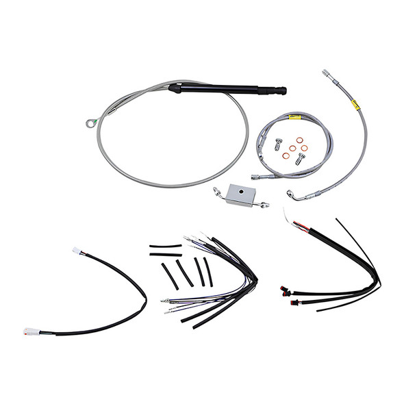 Burly Brand - Handlebar Cable/Line Install Kits fits 18" Ape Hanger Bar on '18-'20 Softail FLDE,FLFB/S,FLHC/S,FLSL W/ ABS (Stainless Steel)