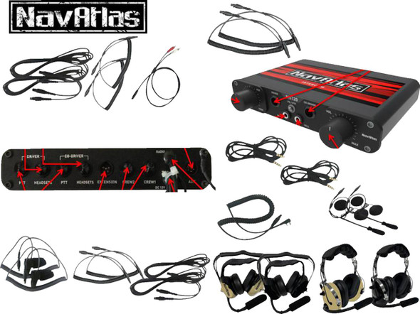 Navatlas - 44020990 - Intercom/Radio and In-Helmet Headset Kit - 2-Seat - Black