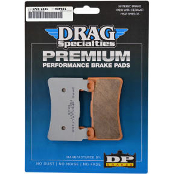 Drag Specialties - Premium Sintered Metal Front Brake Pads fits '15-'17 Softail, '18-'20 M8 Softail Models (Repl. OEM# 41300102)